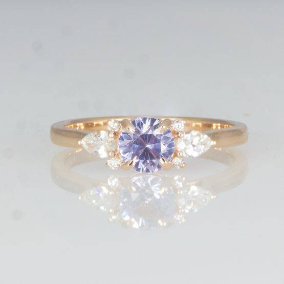 Unheated Violet Sapphire and Diamond Ring in Rose Gold - 1982447-5