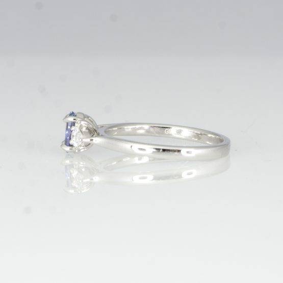 Violet Blue Sapphire and Diamond Ring in White Gold - 1982449