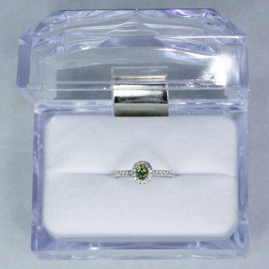 Natural Alexandrite Diamond Halo Ring in 18 Carats Gold - 1982456-4