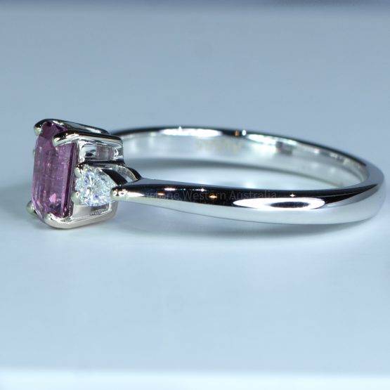 Unheated Pink Sapphire and Diamond Ring in White Gold - 1982462-3