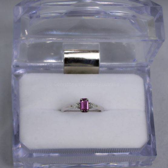 Unheated Pink Sapphire and Diamond Ring in White Gold - 1982462-5