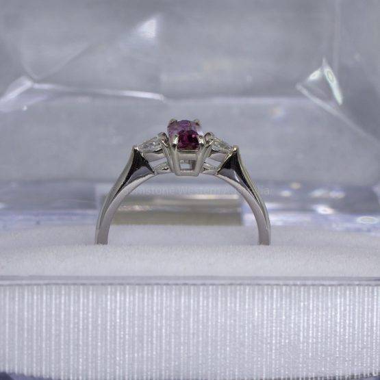 Unheated Pink Sapphire and Diamond Ring in White Gold - 1982462-6