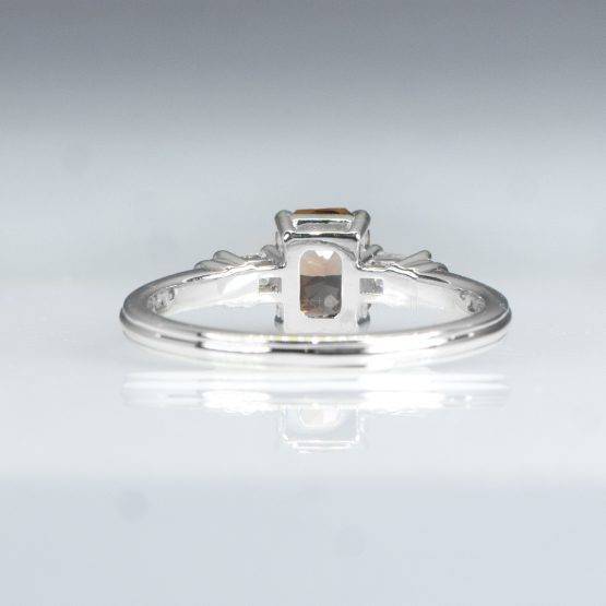 Natural Brown Sapphire and Diamonds Ring in White Gold - 1982467-2