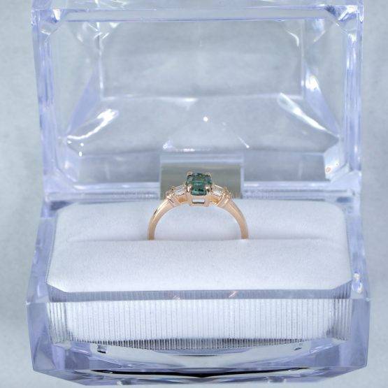 Natural Teal Sapphire and Diamonds Ring Teal Sapphire Engagement Ring - 1982466-5