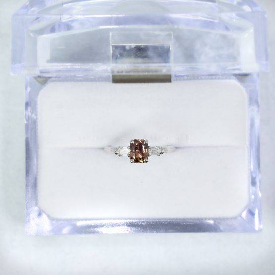 Natural Brown Sapphire and Diamonds Ring in White Gold - 1982467-3