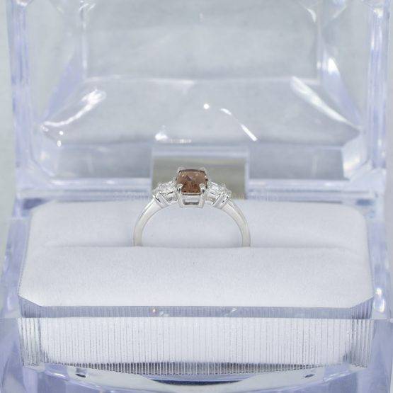 Natural Brown Sapphire and Diamonds Ring in White Gold - 1982467-5