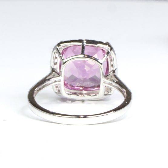 Natural Pink Topaz and Diamond Halo Ring - 1982482-2