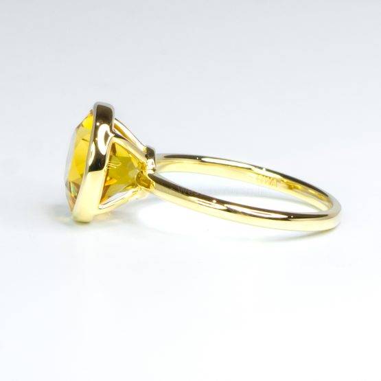 Natural Citrine Cocktail Ring Citrine Dress Ring in Yellow Gold - 1982486-3