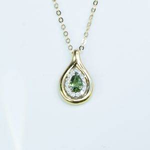 Natural Alexandrite Halo Pendant in 18K Gold - 1982499-3