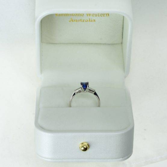 Sapphire and Diamonds Three Stone Ring in 18k White Gold - 1982134-6