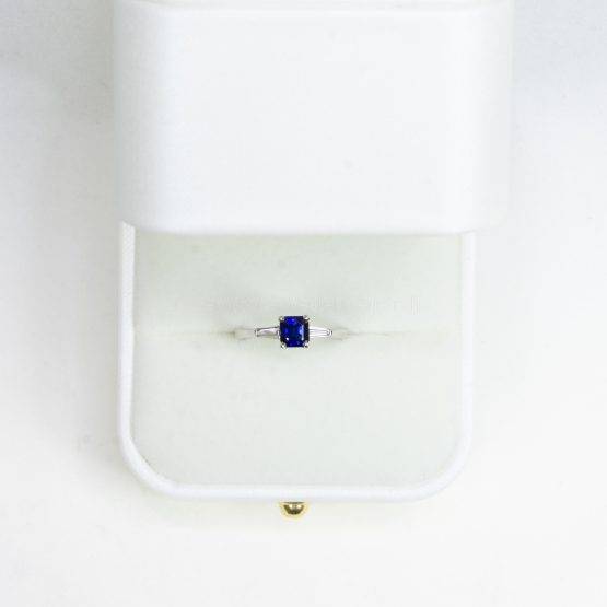Sapphire and Diamonds Three Stone Ring in 18k White Gold - 1982134-5