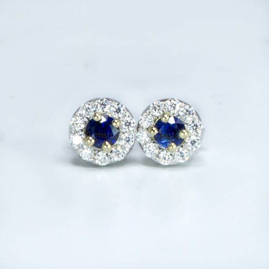 Natural Blue Sapphire Stud Earrings in 9K Gold - 1982502