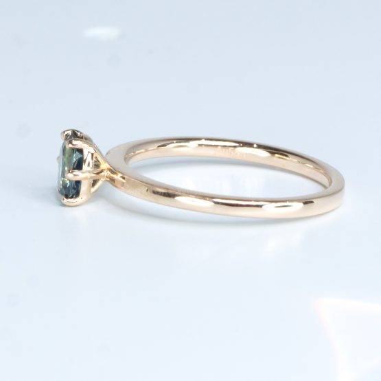 Natural Teal Sapphire Solitaire Ring in 14K Gold - 1982506-1