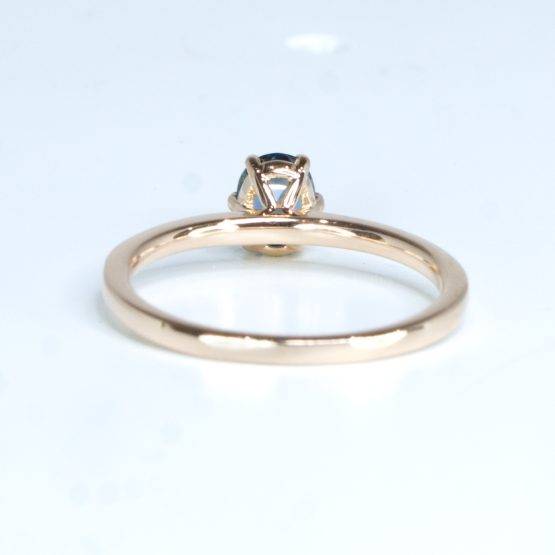 Natural Teal Sapphire Solitaire Ring in 14K Gold - 1982506-4