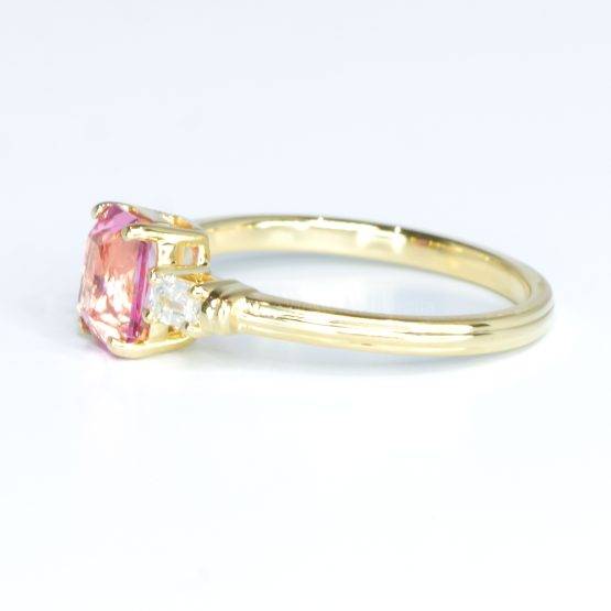 Natural Padparadscha Sapphire and Diamonds Ring in 14K Gold - 1982513 - 1