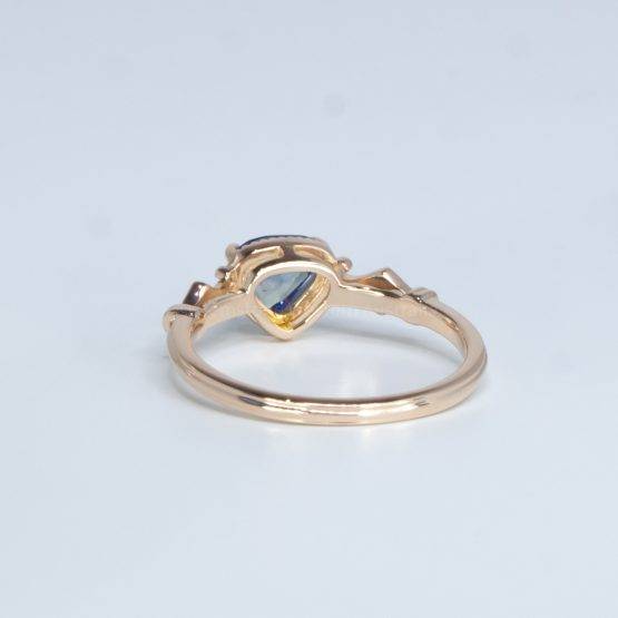 Natural unheated Teal Sapphire Ring Teal Sapphire and Diamond Rose Gold Ring - 1982519-2