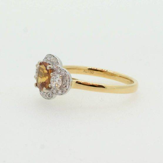 Padparadscha Sapphire and Diamonds Ring 1.60 Carats - 1982528