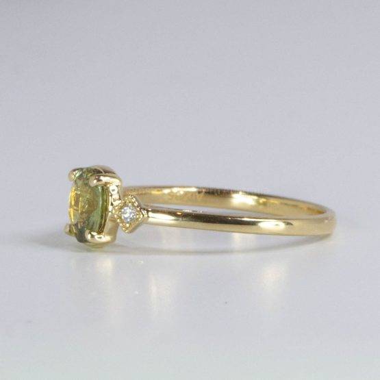Natural Chrysoberyl Alexandrite Diamonds Three Stone Ring - 1982533-1