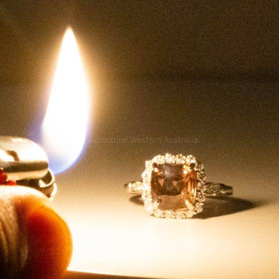 Alexandrite Diamond Halo Ring