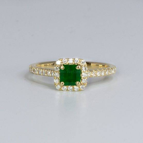 Natural Emerald and Diamonds Ring Colombian Emerald - 1982543