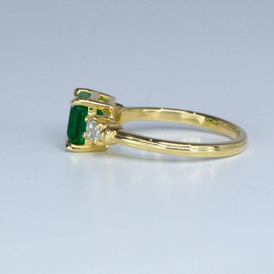 1.73ct Emerald Cut Colombian Emerald Three Stone Ring - 1982550-1