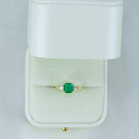 1.73ct Emerald Cut Colombian Emerald Three Stone Ring - 1982550-3