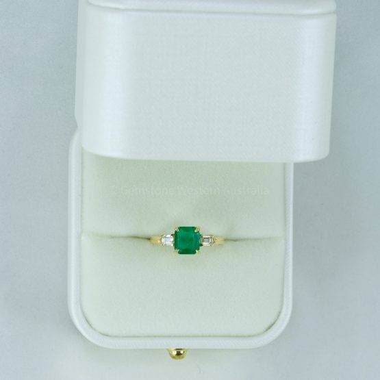 1.73ct Emerald Cut Colombian Emerald Three Stone Ring - 1982550-4