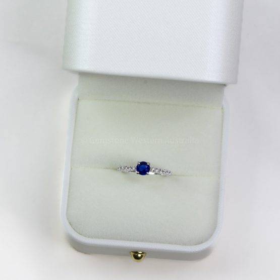 Royal Blue Sapphire Engagement Ring, Round Blue Sapphire Diamonds Ring - 1982560-3