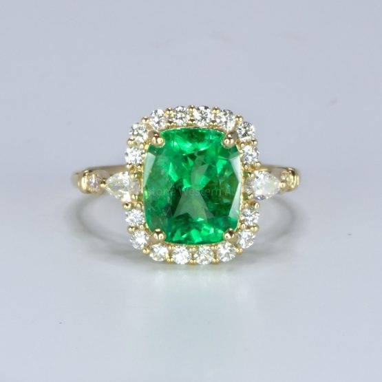 3.55ct Cushion Colombian Emerald Statement Ring - 1982562-1