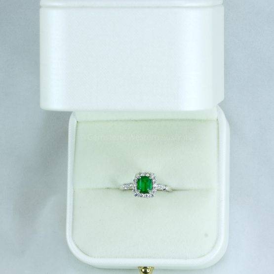 TCW 1.05 Emerald Cut Emerald Ring in Platinum Colombian Emerald - 1982564-6
