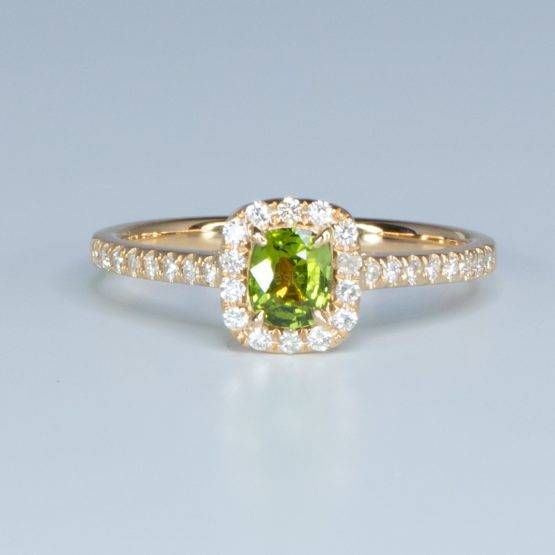 Rare Alexandrite Halo Ring, Natural Alexandrite Diamonds Ring - 1982552