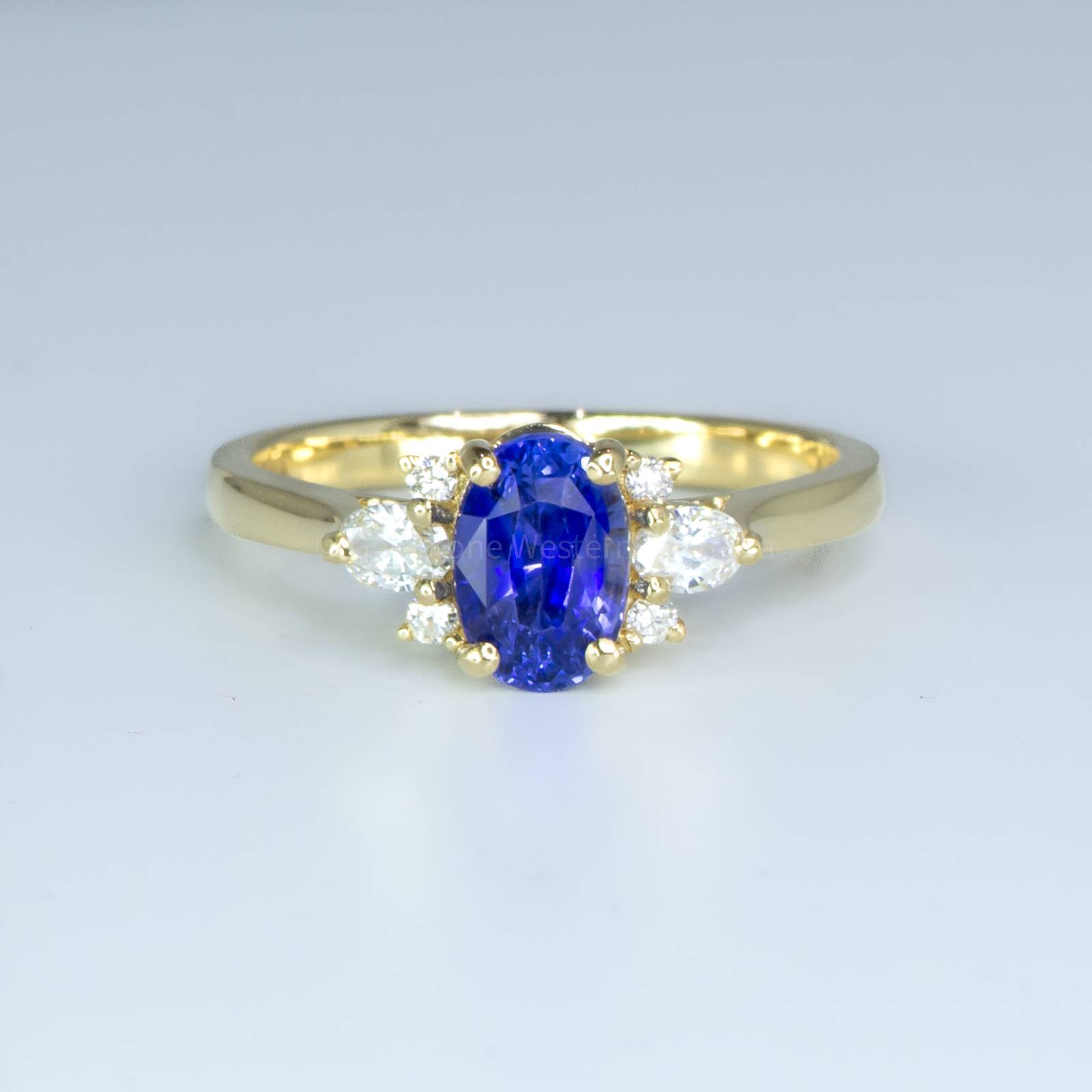 Buy 1.89ct Natural Blue Sapphire and Diamond Ring