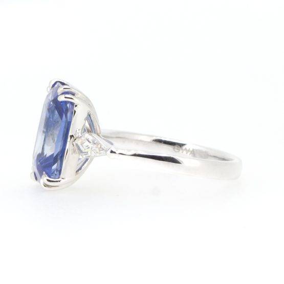 8.19CT Unheated sapphire and diamond three stone ring - 1982573-2