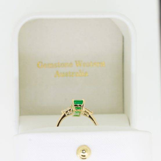 3.12ct Elongated Emerald Cut Emerald Diamonds Ring 18K Gold Dress Ring - 1982574-4