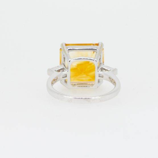 Large 8 Carats Natural Citrine Cocktail Ring Citrine Dress Ring in White Gold - 1982576-2