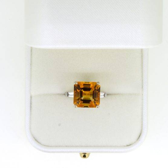 Large 8 Carats Natural Citrine Cocktail Ring Citrine Dress Ring in White Gold - 1982576-3