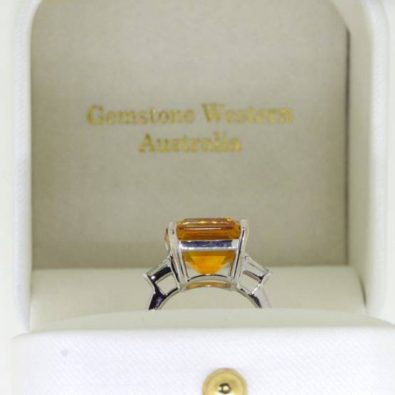 Large 8 Carats Natural Citrine Cocktail Ring Citrine Dress Ring in White Gold - 1982576-4