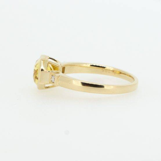 Yellow Gold Bezel Set Yellow Sapphire Ring Unheated Sapphire Ring - 1982577-1