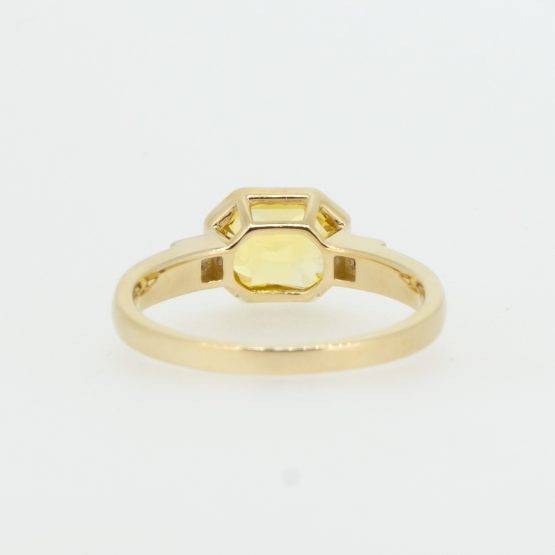 Yellow Gold Bezel Set Yellow Sapphire Ring Unheated Sapphire Ring - 1982577-2