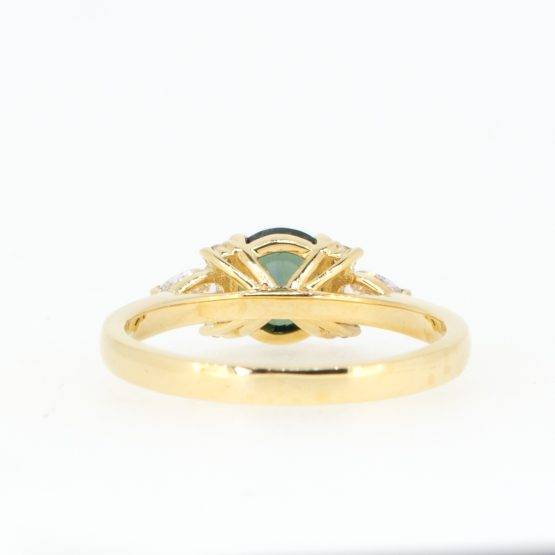 Natural Teal Sapphire and Diamonds Ring Sapphire and Diamond Seven Stone Ring - 1982579-2