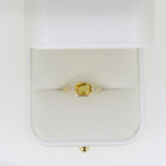 Yellow Gold Bezel Set Yellow Sapphire Ring Unheated Sapphire Ring - 1982577-3