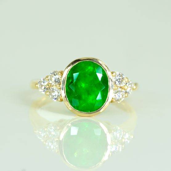 18K Gold Emerald and Diamonds Ring 2.69 carats - 1982591