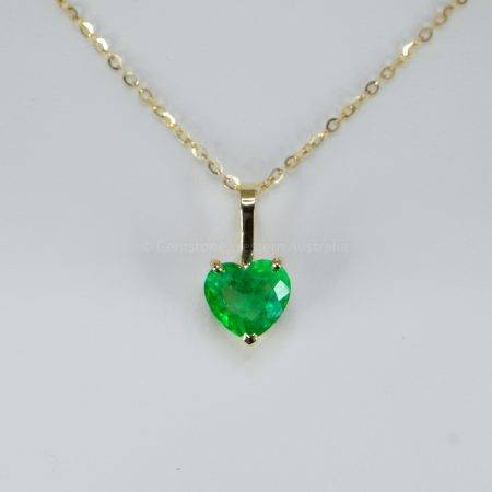 1.67ct Colombian Emerald Pendant Necklace Heart Shape Emerald Pendant - 1982609-1