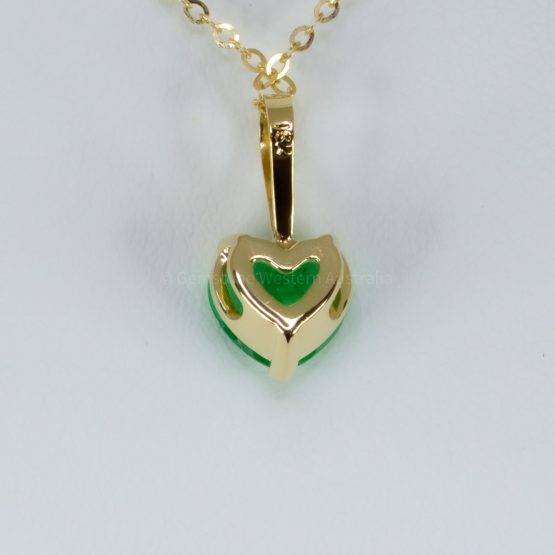 1.67ct Colombian Emerald Pendant Necklace Heart Shape Emerald Pendant - 1982609-3
