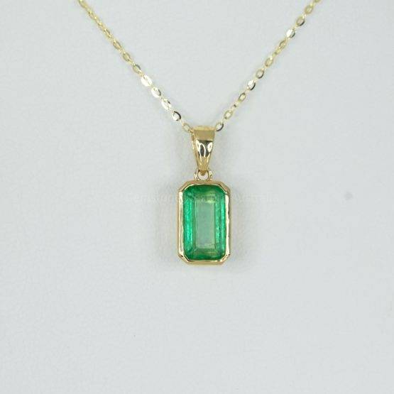 2.18ct Colombian Emerald Pendant in 18K Yellow Gold - 1982603-1
