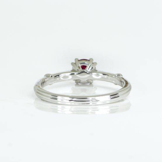 Natural Round Ruby and Diamonds Ring in White Gold - 1982613-3