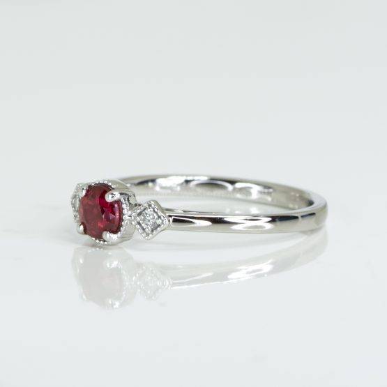 Unheated Ruby and Diamonds Ring in Yellow Gold - 1982614-1