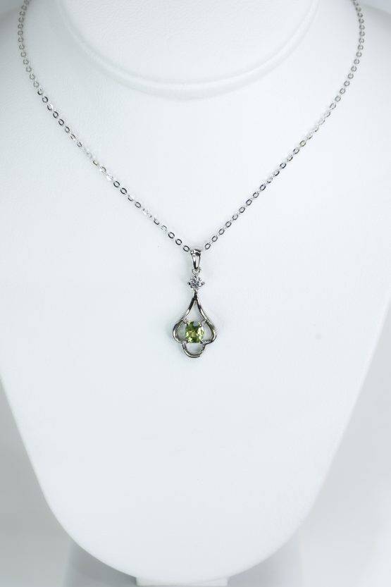Natural Alexandrite Pendant Necklace in 18K White Gold - 1982616-1