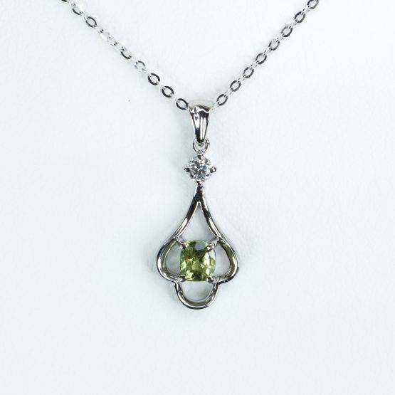 Natural Alexandrite Pendant Necklace in 18K White Gold - 1982616-2