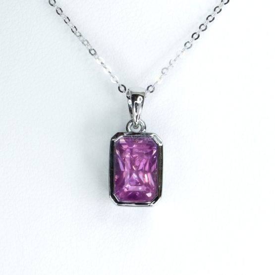 3.10ct unheated Violet Sapphire Pendant in 950 Platinum - 1982632-3